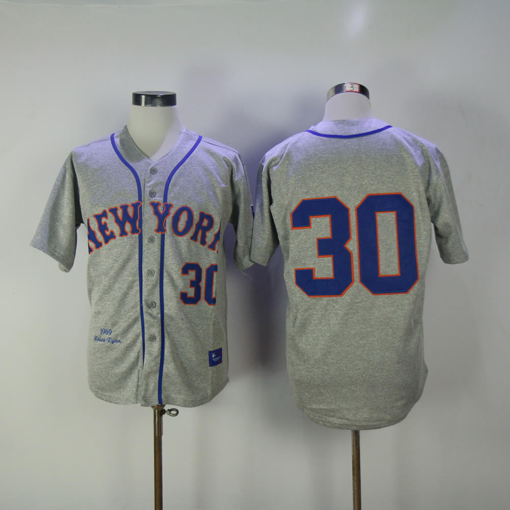 Men New York Mets #30 Conforto Grey Throwback MLB Jerseys->new york mets->MLB Jersey